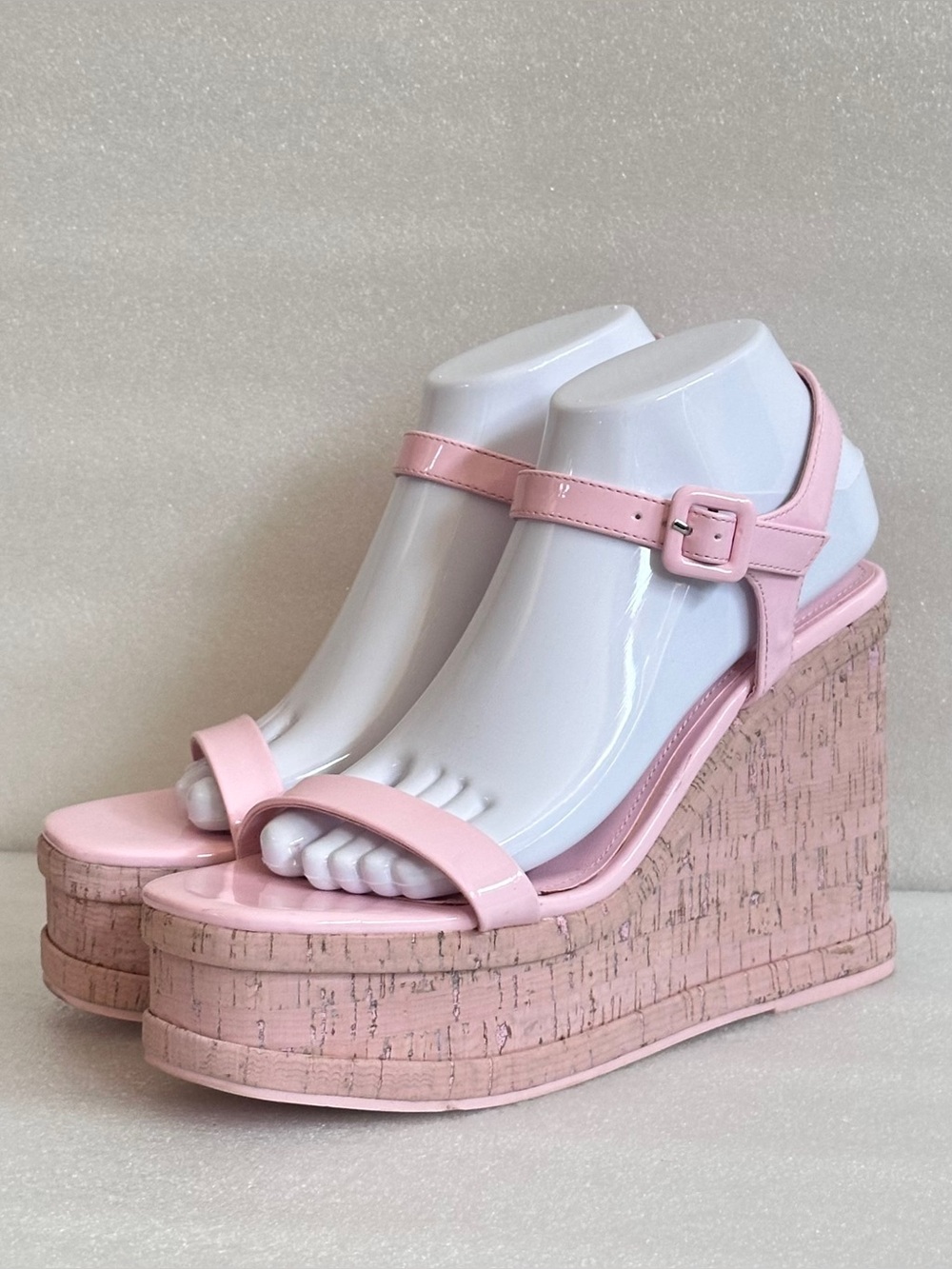 Madden Girl Pink Cork Platform Wedge Sandals 8.5